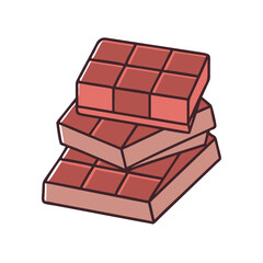 Delicious chocolate bars stack vector illustration dessert sweet cocoa treat confectionery snack food block