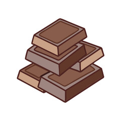 Delicious chocolate bars stack, sweet dessert, cocoa treat, tasty snack, confectionery delight, brown food