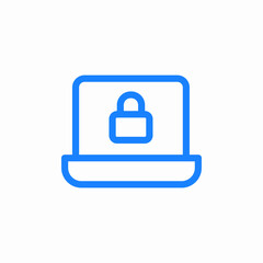 laptop padlock secure icon sign vector