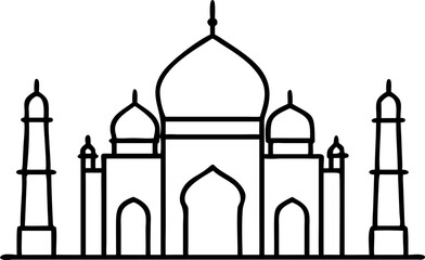 Outline mosque art. Vector