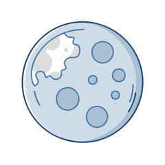 Full moon phase illustration vector graphic astronomy lunar cycle celestial body satellite sphere