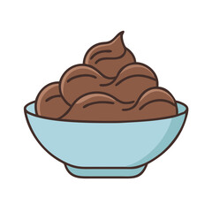 Delicious chocolate mousse dessert in a bowl vector illustration sweet treat food creamy delight indulgence yummy tasty