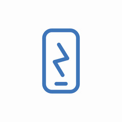 phone charging bolt icon sign vector