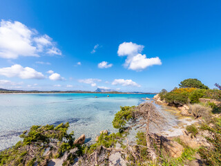 Lu Impostu beach under a blue sky in springtime