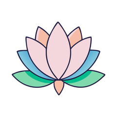 Lotus flower vector art illustration of a floral design element for decoration and symbol drawing