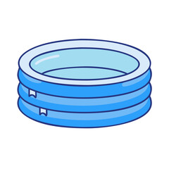 Illustration of inflatable pool blue water summer fun backyard kids swimming pool relaxation time