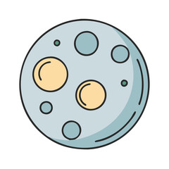 Illustration of moon craters space astronomy celestial body lunar surface satellite planet