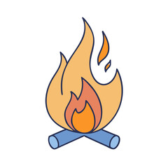 Campfire clip art illustration vector design for camping fire burning wood outdoor flame heat hot