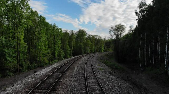 Railroad aerial shot from drone
