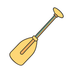 Kayak paddle vector illustration: kayaking equipment, boating gear, water sports, outdoor recreation
