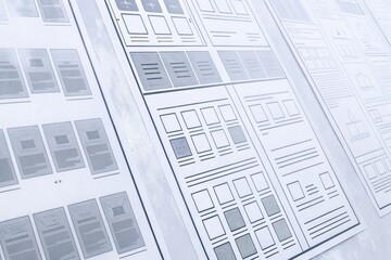 Set of UI wireframe components for web design