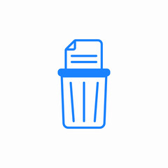 trash bin documents icon sign vector