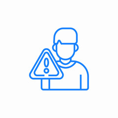 warning sign person icon sign vector