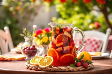 Vibrant Sangria on a Sunny Table