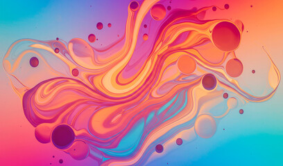 Psychedelic Vibrant Fluid Abstract Background