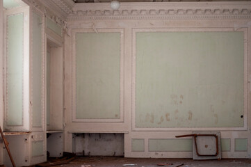 An abandoned historic old manor and palace in Maciejowice in Poland