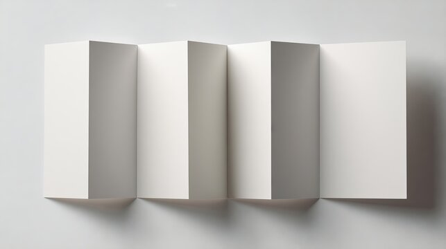 Blank Z-Fold Brochure Mockup for Design Presentation showcasing clean white paper panels ideal for marketing materials and branding projects.