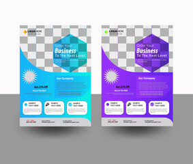 Creative A4 Business Flyer Pack - Geometric Vector Templates for Annual Reports, Company Ads, and promotional Covers.