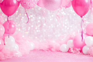 Pink Balloons Festive Celebration Joyful Party