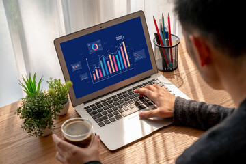 Business data dashboard provide business intelligence analytic for marketing strategy planning...