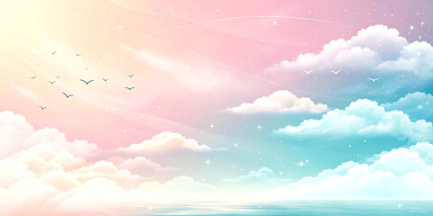 Fototapeta premium Soft Pastel Gradient with Ethereal Sky Colors and Delicate Hues
