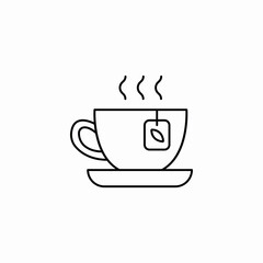cup tea hot icon sign vector