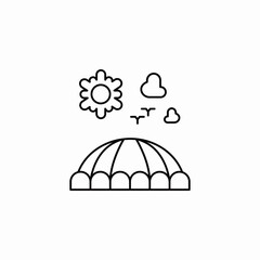 dome sky sun icon sign vector