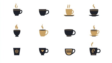 Various coffee cup illustrations