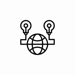 global light bulb icon sign vector