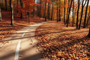 Autumn Pathway Through the Forest