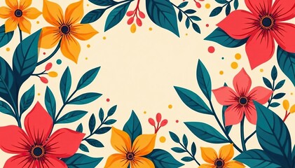 Obraz premium Bold, vibrant floral pattern for eye-catching flyers , design element, bright