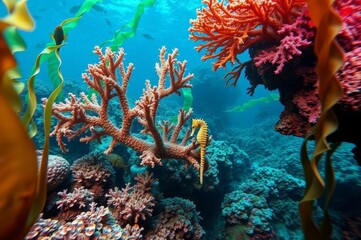 Fototapeta premium Vibrant Underwater Coral Scene