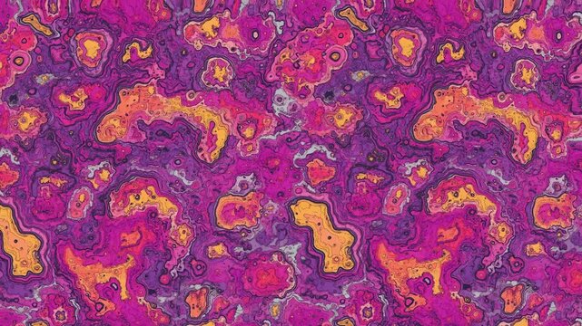 Abstract Topographic Map Loop Animation Background in Pink and Purple