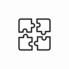 puzzle pieces connection icon sign vector