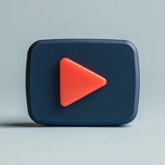 Video Play Button on White