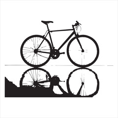 Urban Bicycle Silhouette: Ideal for City Riders in Black