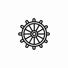 ship wheel navigation icon sign vector