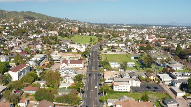 Aerial drone view of Ventura California Pacific Ocean beach coast Los Angeles 08