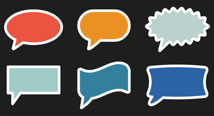 set of colorful speech bubbles, vector illustrations