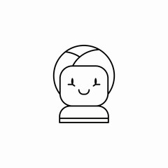 smiling girl headband icon sign vector