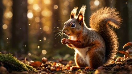 Obraz premium Squirrel in Sunlight