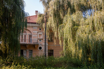 An abandoned historic old manor and palace in Maciejowice in Poland