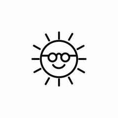sun smiling icon sign vector
