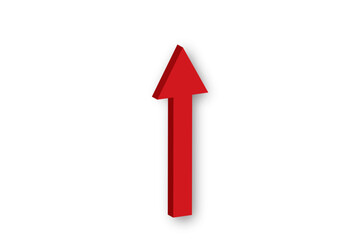 Red upward arrow symbolizing business growth and success. Vector illustration representing rising profits, progress, and financial improvement. Ideal for presentations, reports, and business