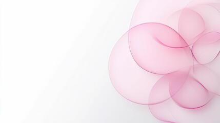 Fototapeta premium Abstract pink translucent shapes on white.