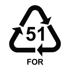 Bio matter organic material recycling symbol 51 FOR, Bio matter organic material recycling code 51 FOR, vector illustration