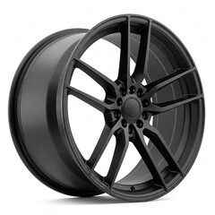 Obraz premium Black alloy car wheel rim isolated on white background.