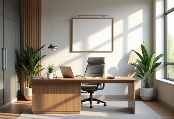 contemporary workspace design featuring sign modern desk chair elegant decor productivity office essentials, furniture, lighting, technology, organization