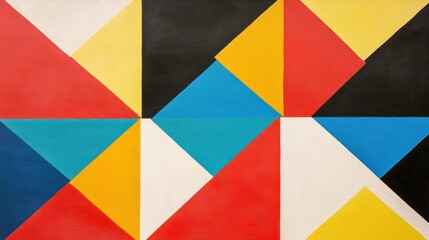 Colorful geometric abstract painting with triangles
