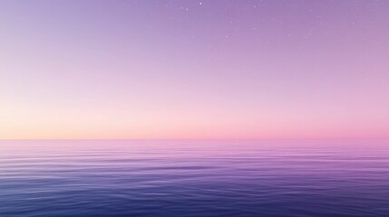 Tranquil ocean, pastel sunset, starry twilight.